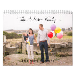 2020 Custom Foto Elegant Stilvolle Skriptfamilie Kalender