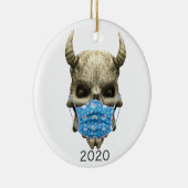 2020 Dämonenschädel mit Gesichtsmaske Goth Keramik Ornament (Rechts)