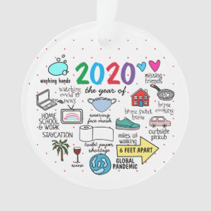 2020 das Jahr COVID 19 Handziehen Ornament