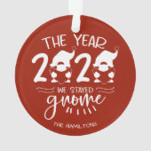 2020 Das Jahr, das wir Gnome Funny Covid Pun Bleib Ornament (Rückseite)