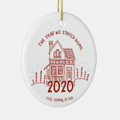 2020 Das Jahr, das wir Zuhause Bleibe liebevoll Co Keramik Ornament (Rechts)