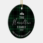 2020 das Jahr der Sperrung des grünen Karierten Co Keramik Ornament (Rechts)