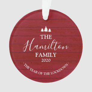2020 das Jahr der Sperrung von Rotem Holz Ornament