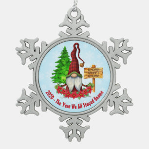 2020 - Das Jahr, in dem wir alle Wohlstand Bleibe Schneeflocken Zinn-Ornament