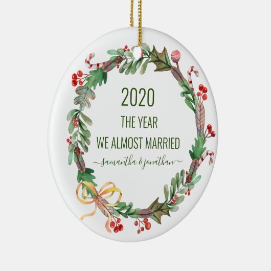 2020 Das Jahr, in dem wir fast einen Verheirateten Keramik Ornament (Rechts)