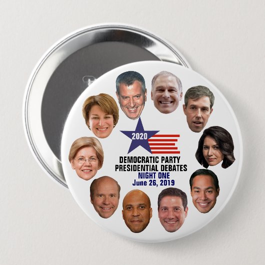 2020 Debatten über das demokratische Party Night O Button (Vorne & Hinten)