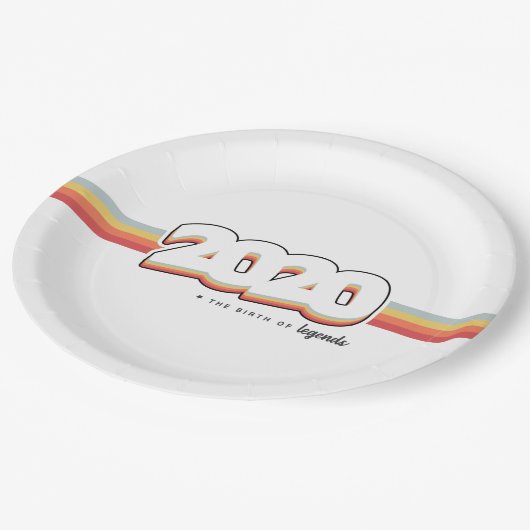 2020 Die Geburt von Legenden Pappteller (Schrägansicht)