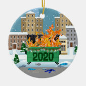2020 Dumpster Feuer Weihnachten Keramik Ornament (Vorne)