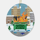 2020 Dumpster Feuer Weihnachten Keramik Ornament (Links)