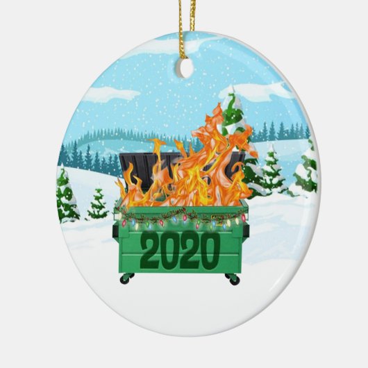 2020 Dumpster Feuer Weihnachts-Keramik Ornament (Links)