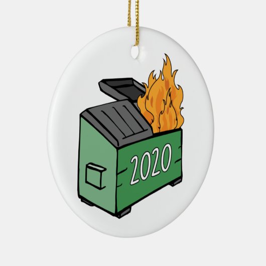 2020 Dumpster Fire Keramik Ornament (Rechts)