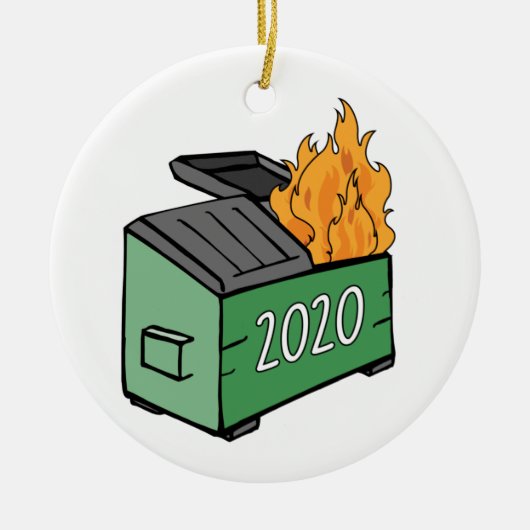2020 Dumpster Fire Keramik Ornament (Vorne)