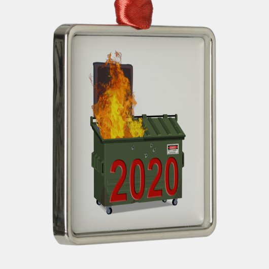 2020 Dumpster Fire Ornament Aus Metall (Rechts)