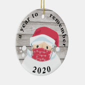 2020 Ein Jahr, um sich an Masked Santa rustikales  Keramik Ornament (Rechts)