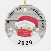 2020 Ein Jahr, um sich an Masked Santa rustikales  Keramik Ornament (Hinten)