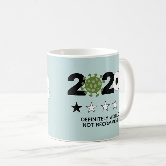 2020 - Eine Stern-Bewertung wird nicht empfohlen Kaffeetasse (VorderseiteRechts)