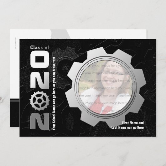 2020 Einladung des Black and Silver Gear Abschluss (Vorne/Hinten)