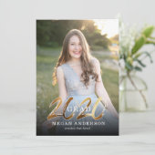 2020 Einladung zum Abschluss von Gold Foto (Stehend Vorderseite)