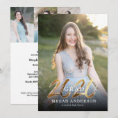 2020 Einladung zum Abschluss von Gold Foto (Vorne/Hinten)