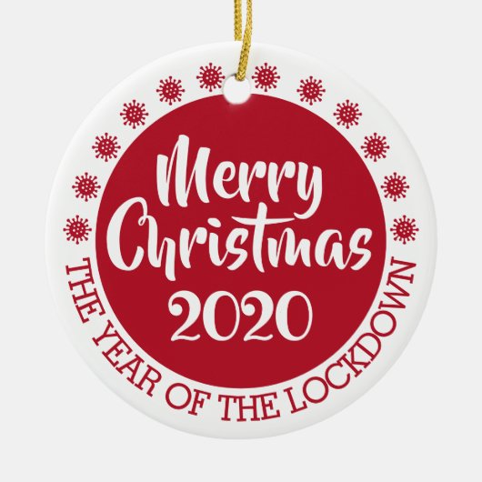 2020 feierliche Schließung von lauten pandemischen Keramik Ornament (Vorne)