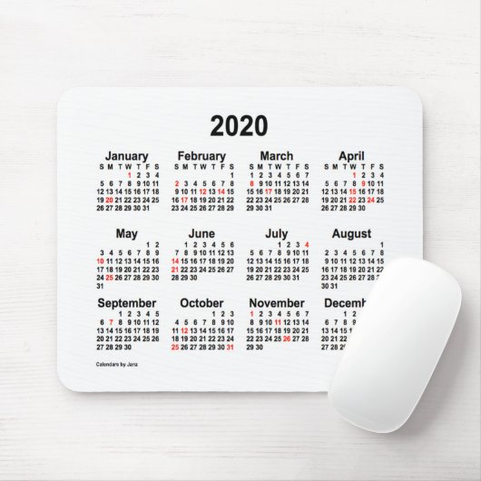 2020 Ferienkalender von Janz Mouse Pad Mousepad (Mit Mouse)
