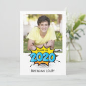 2020 FOTO GRAD moderne Comic Stil Typografie Einladung (Stehend Vorderseite)