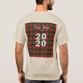 2020 Frohes Neues Jahr! Schottland-Muster T-Shirt (Rückseite)