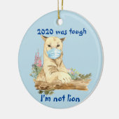 2020 Funny Mountain Lion Covid Gesichtsmaske Keramik Ornament (Links)
