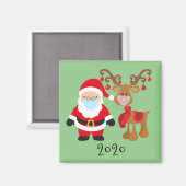 2020 Funny Santa Rudolph Covid Gesichtsmaske Magnet (Vorderseite/Rückseite)