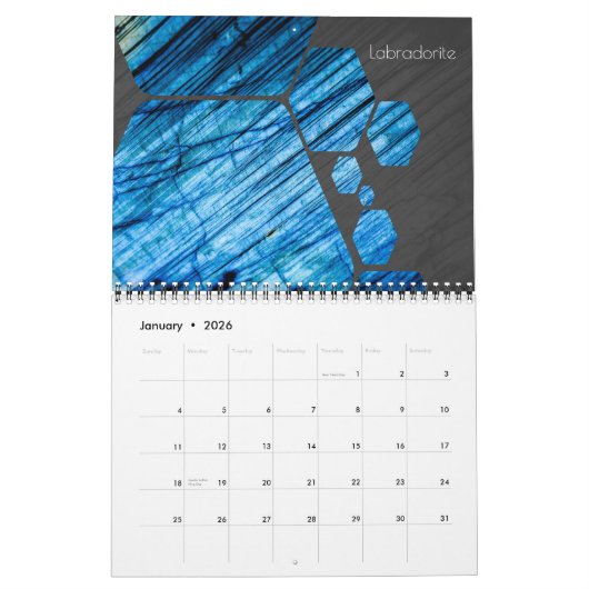 2020 Gemstone Crystal Rock Muster Design Kalender (Jan 2026)