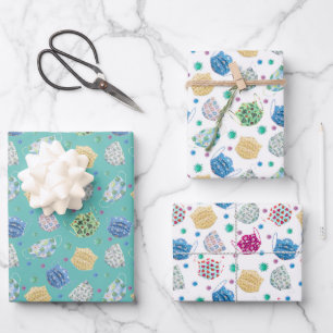 2020 Gesichtsmaske Covid Quarantine Muster Geschenkpapier Set