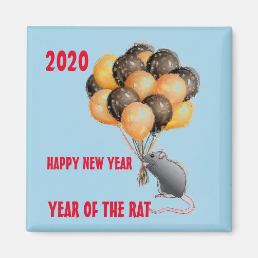2020 GLÜCKLICHES NEUES JAHR DER RAT MAGNET (Vorne)