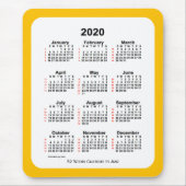 2020 Gold Two Tone 52 Week Calendar von Janz Mousepad (Vorne)
