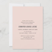 2020 GRAD INVITE Foto Rahmen chic blush hellrosa Einladung (Rückseite)