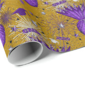 2020 Grad - Lila-Gold-GIFT-WRAP-PAPIER Geschenkpapier (Rolleneckpunkt)