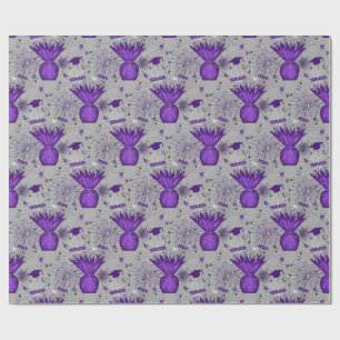 2020 Grad Mitte-Stück-Lila-Gray-GIFT-WRAP-PAPIER Geschenkpapier
