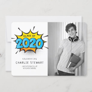 2020 GRAD PARTY Comic Buch Typografie Spaß Absolve Dankeskarte
