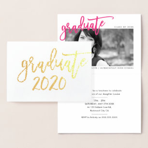 2020 GRAD PARTY - moderne Schrift für minimalistis Folienkarte