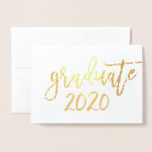 2020 GRAD PARTY - moderne Schrift für minimalistis Folienkarte (Vorderseite mit Umschlag)