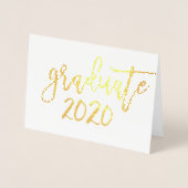 2020 GRAD PARTY - moderne Schrift für minimalistis Folienkarte (Vorderseite)