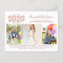 2020 Graduate Rose Gold 3 Foto Graduation Party