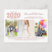 2020 Graduate Rose Gold 3 Foto Graduation Party Einladungspostkarte (Vorderseite)