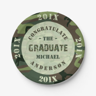 2020 Graduation Party Camouflage Custom Camouflage Pappteller