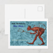 2020 Halloween Blue Moon Devil Postkarte (Vorne/Hinten)
