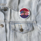 2020 Ihre Stimme zählt Cross und American Flag Button (Beispiel)
