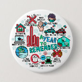 2020 im Jahr, um an die Runde Highlights Pinback Button (Vorderseite)