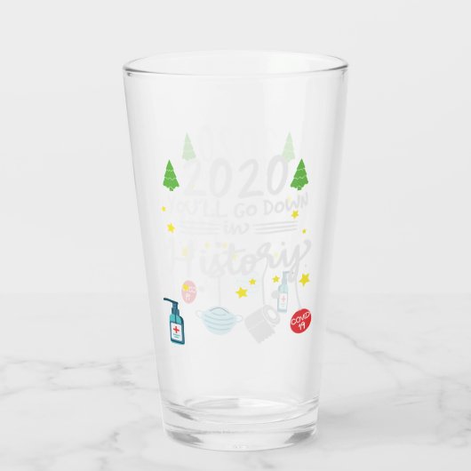 2020 in die Geschichte eingehen | Toilettenpapier Glas (Rückseite)