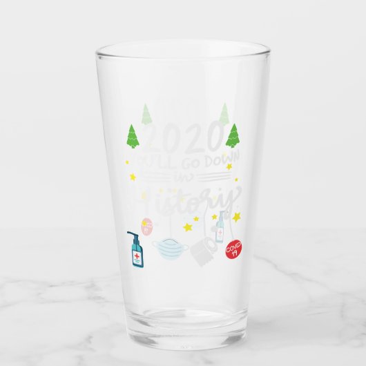 2020 in die Geschichte eingehen | Toilettenpapier Glas (Vorderseite)