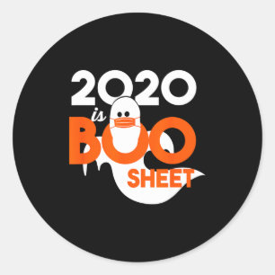2020 ist Boo-Blatt-Geister-Halloween Runder Aufkleber