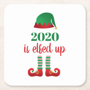 2020 ist das sonnige Weihnachtsfest-Sprichwort ers Rechteckiger Pappuntersetzer
